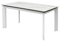 Стол CREMONA 140 MATTE STATUARIO Белый мрамор матовый, керамика/ белый каркас, ®DISAUR
