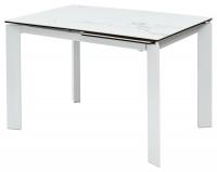 Стол CORNER 120 HIGH GLOSS STATUARIO керамика/ белый каркас, ®DISAUR