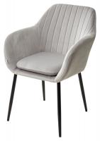 Стул ALABAMA BLUVEL-03 LIGHT GREY, велюр / черный каркас М-City