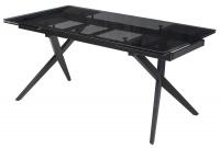 Стол ADRIA 160 SMOKED BLACK GLASS Дымчато-черное стелко/ черный каркас, ®DISAUR