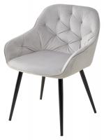 Стул BREEZE BLUVEL-03 LIGHT GREY, велюр / черный каркас М-City