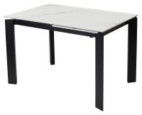 Стол CORNER 120 GLOSS STATUARIO WHITE SOLID CERAMIC / BLACK, ®DISAUR