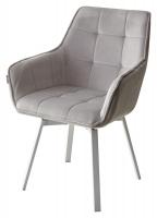 Стул MAVERICK 360 град. поворот. BLUVEL-03 LIGHT GREY, велюр/ белый каркас, М-City