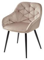 Стул BREEZE BLUVEL-40 BEIGE, велюр / черный каркас, М-City