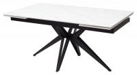 Стол FORIO 160 MATT WHITE MARBLE SOLID CERAMIC / BLACK, ®DISAUR