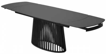 Стол DESIO 180 PURE BLACK SOLID CERAMIC Черный мрамор матовый, керамика/Черный каркас, ®DISAUR
