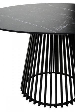 Стол TERNI 120 MATT BLACK MARBLE SOLID CERAMIC Черный мрамор матовый, керамика /Черн.каркас, ®DISAUR