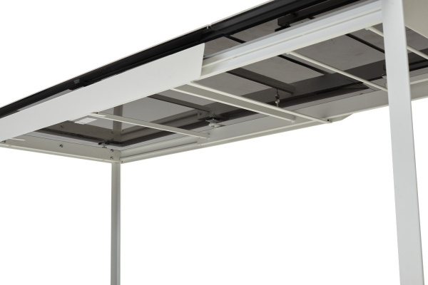 Стол CREMONA 140 HIGH GLOSS STATUARIO Белый мрамор глянцевый, керамика/ белый каркас, ®DISAUR