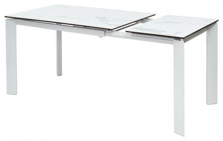 Стол CORNER 120 HIGH GLOSS STATUARIO керамика/ белый каркас, ®DISAUR