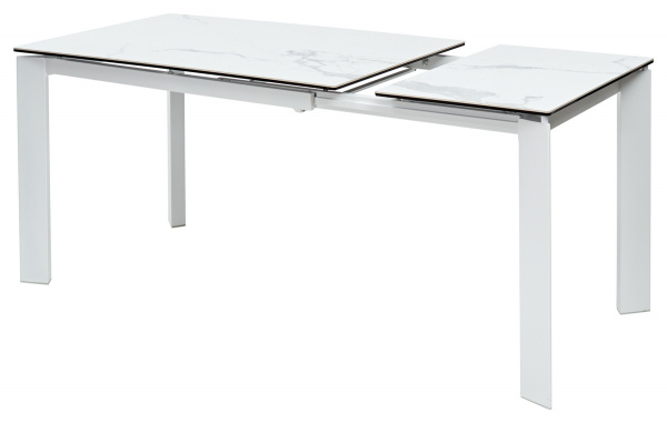 Стол CORNER 120 HIGH GLOSS STATUARIO керамика/ белый каркас, ®DISAUR