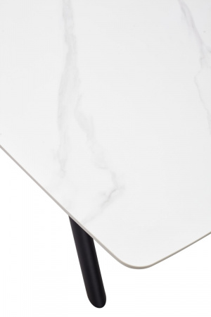 Стол RIVOLI 140 MATT WHITE MARBLE SOLID CERAMIC / BLACK, ®DISAUR