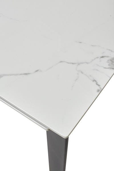 Стол CORNER 120 GLOSS STATUARIO WHITE SOLID CERAMIC / BLACK, ®DISAUR
