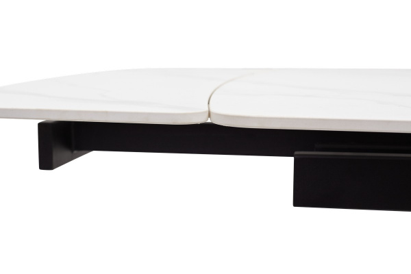 Стол RIVOLI 140 MATT WHITE MARBLE SOLID CERAMIC / BLACK, ®DISAUR