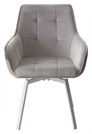 Стул MAVERICK 360 град. поворот. BLUVEL-03 LIGHT GREY, велюр/ белый каркас, М-City