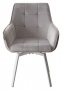 Стул MAVERICK 360 град. поворот. BLUVEL-03 LIGHT GREY, велюр/ белый каркас, М-City