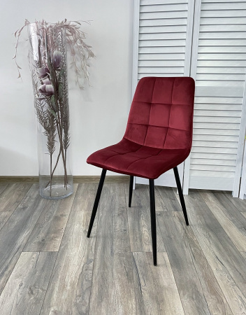 Стул BARI UF910-11 WINE RED, велюр / черный каркас М-City