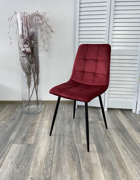 Стул BARI UF910-11 WINE RED, велюр / черный каркас М-City