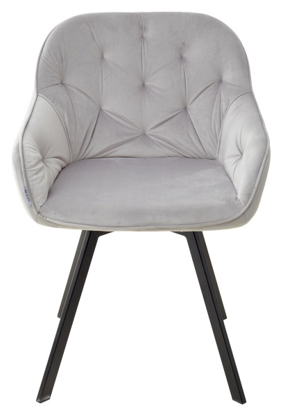 Стул GALE 360 град. поворот. BLUVEL-03 LIGHT GREY, велюр/ черный каркас, М-City