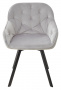 Стул GALE 360 град. поворот. BLUVEL-03 LIGHT GREY, велюр/ черный каркас, М-City