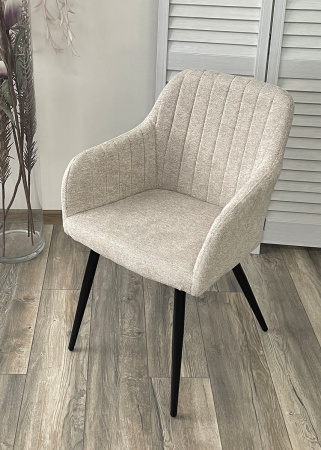 Стул BRANDY WZ2042-02 светло-бежевый фактурный велюр / черный каркас М-City