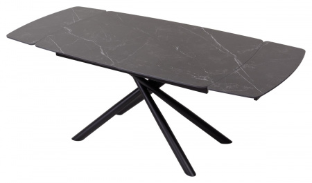 Стол RIVOLI 140 MATT BLACK MARBLE SOLID CERAMIC / BLACK, ®DISAUR
