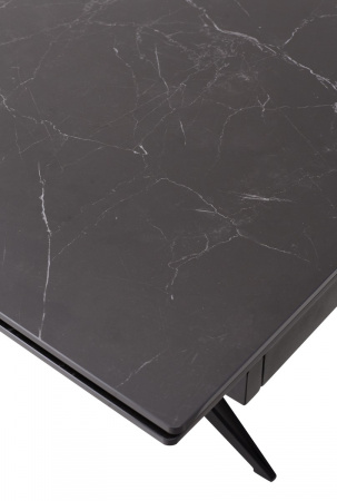 Стол FORIO 160 MATT BLACK MARBLE SOLID CERAMIC / BLACK, ®DISAUR