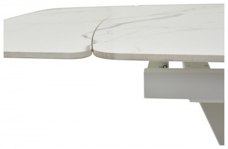 Стол ALATRI 120 GLOSS STATUARIO WHITE SOLID CERAMIC / WHITE, ®DISAUR