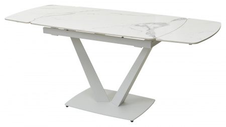 Стол ALATRI 120 GLOSS STATUARIO WHITE SOLID CERAMIC / WHITE, ®DISAUR