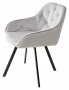 Стул GALE 360 град. поворот. BLUVEL-03 LIGHT GREY, велюр/ черный каркас, М-City