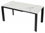 Стол CORNER 120 GLOSS STATUARIO WHITE SOLID CERAMIC / BLACK, ®DISAUR