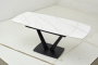 Стол ALATRI 120 MATT WHITE MARBLE SOLID CERAMIC / BLACK, ®DISAUR