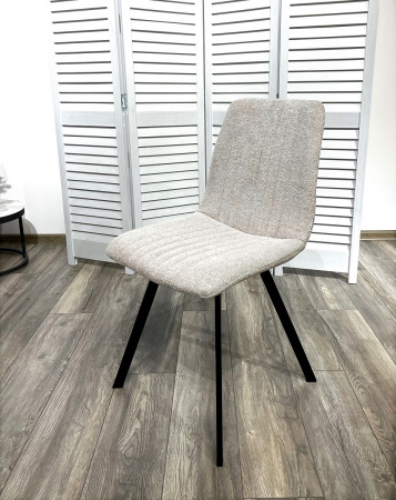 Стул ELVIS WZ2042-02 светло-бежевый фактурный велюр / черный каркас М-City