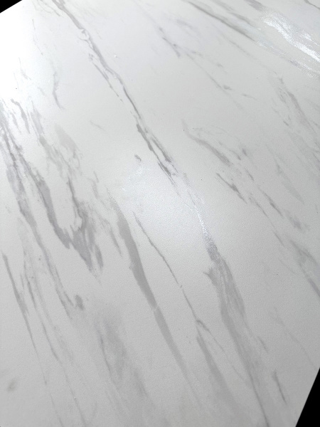 Стол MATERA 160 MARBLES KL-99 Белый мрамор матовый, итальянская керамика/ черный каркас, ®DISAUR