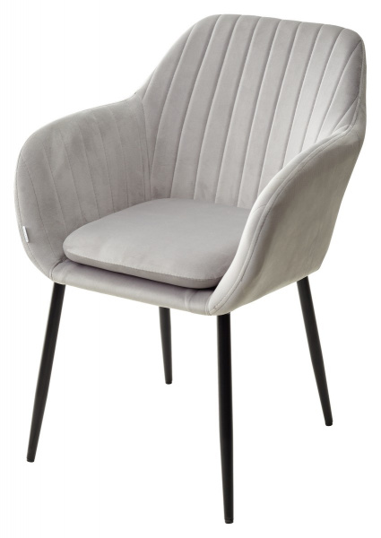 Стул ALABAMA BLUVEL-03 LIGHT GREY, велюр / черный каркас М-City