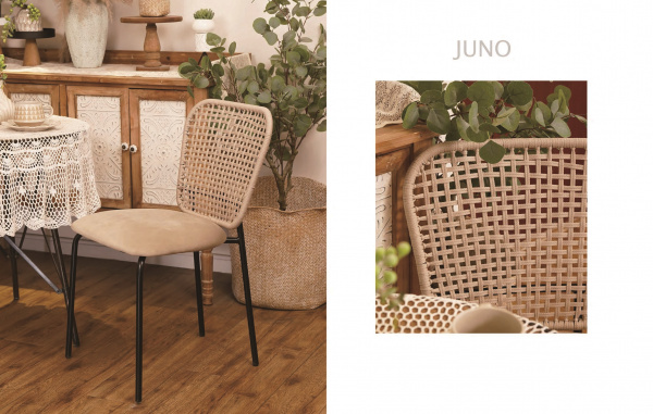 Стул JUNO G062-03 светлый беж, велюр / черный каркас М-City
