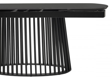 Стол DESIO 180 PURE BLACK SOLID CERAMIC Черный мрамор матовый, керамика/Черный каркас, ®DISAUR