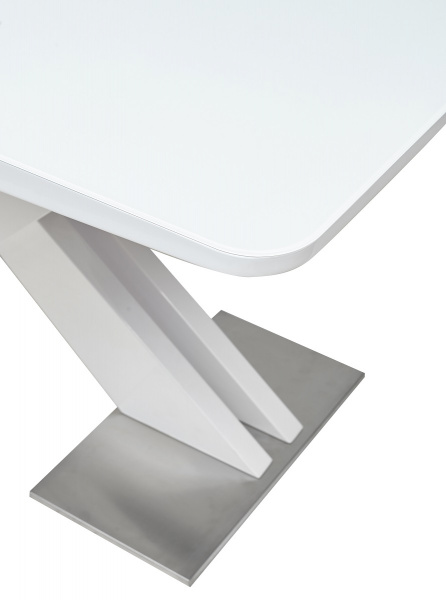 Стол CONTI 140 WHITE GLASS белый глянец М-City