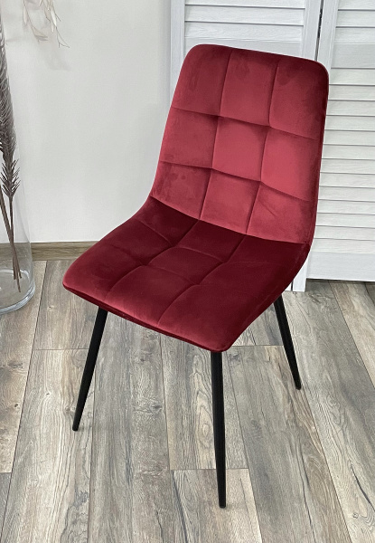 Стул BARI UF910-11 WINE RED, велюр / черный каркас М-City