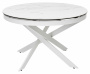Стол TRENTO 120 HIGH GLOSS STATUARIO Белый мрамор глянцевый, керамика/ белый каркас, ®DISAUR