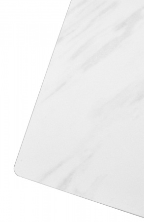 Стол FONDI 180 MARBLES KL-99 Белый мрамор матовый, итальянская керамика/ черный каркас, ®DISAUR