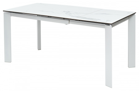 Стол CORNER 120 HIGH GLOSS STATUARIO керамика/ белый каркас, ®DISAUR