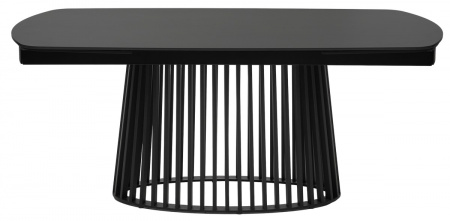 Стол DESIO 180 PURE BLACK SOLID CERAMIC Черный мрамор матовый, керамика/Черный каркас, ®DISAUR