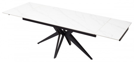 Стол FORIO 160 MATT WHITE MARBLE SOLID CERAMIC / BLACK, ®DISAUR