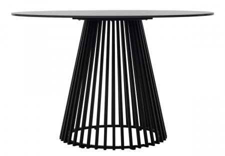Стол TERNI 120 MATT BLACK MARBLE SOLID CERAMIC Черный мрамор матовый, керамика /Черн.каркас, ®DISAUR