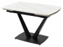 Стол ALATRI 120 MATT WHITE MARBLE SOLID CERAMIC / BLACK, ®DISAUR