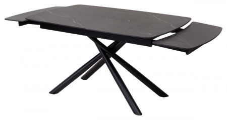 Стол RIVOLI 140 MATT BLACK MARBLE SOLID CERAMIC / BLACK, ®DISAUR