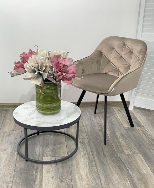 Стул GALE 360 град. поворот. BLUVEL-40 BEIGE, велюр/ черный каркас, М-City
