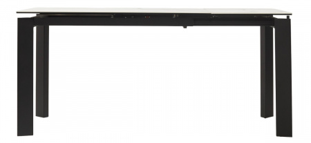 Стол CORNER 120 HIGH GLOSS STATUARIO керамика, стекло/ черный каркас, ®DISAUR