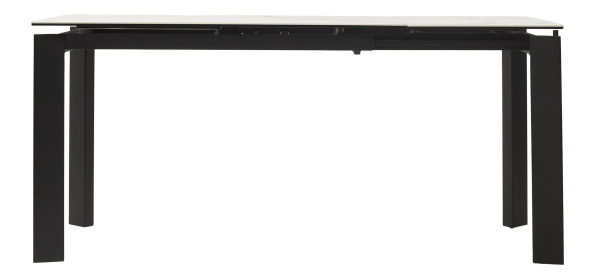 Стол CORNER 120 HIGH GLOSS STATUARIO керамика, стекло/ черный каркас, ®DISAUR