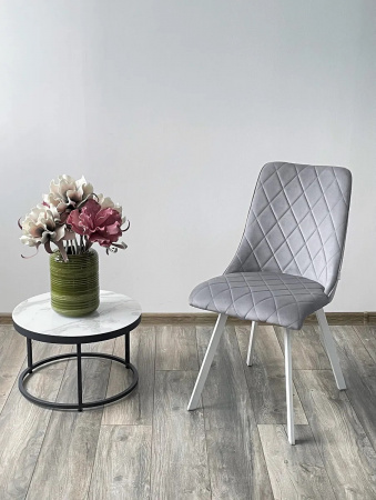 Стул TYCOON BLUVEL-03 LIGHT GREY / белый каркас М-City